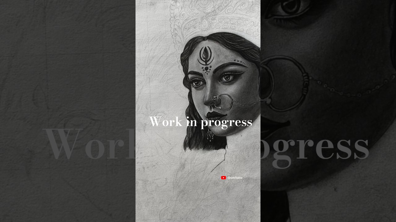 Maa Durga Realistic Drawing In Progress ✍️ | Navratri Special Art 