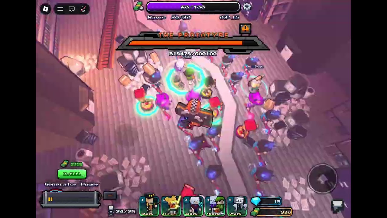 Roblox Voxel Defenders Remix (Beating THE PROTOTYPE and Secret map 2)