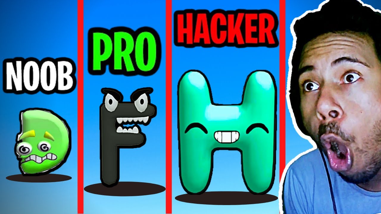 NOOB vs PRO vs HACKER In Alphabet Lore Run Letter Go! (Part 2) - Android Game || Subroto Gaming
