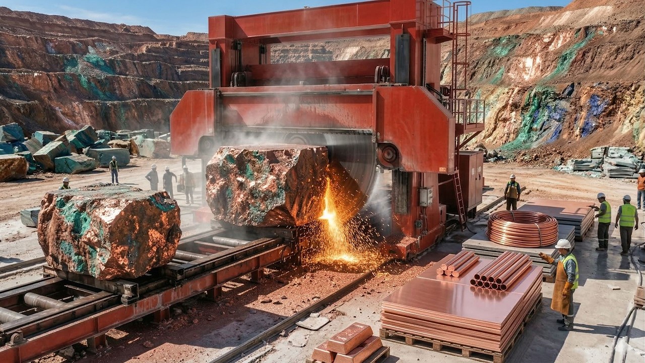 El proceso de transformación de bloques de cobre en bruto en productos terminados (proceso completo)