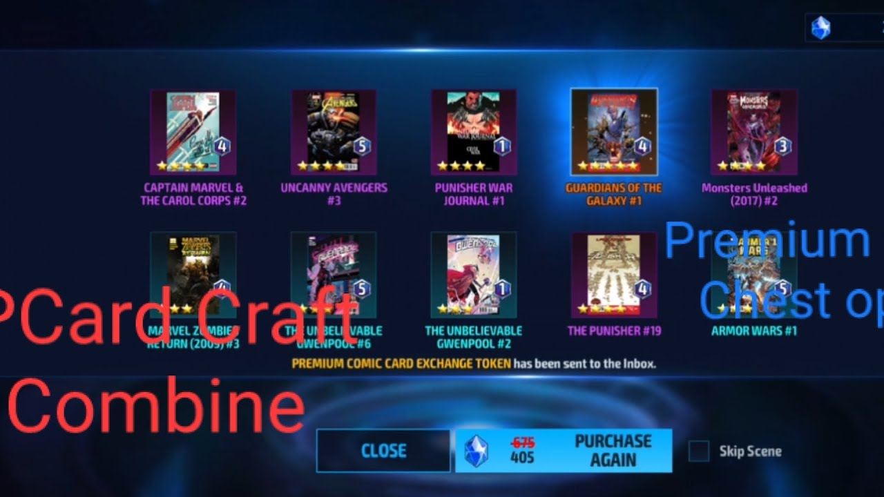 Premium Card Chest open. Crystal spending to get pcard. #marvelfuturefight @MarvelFutureFight @