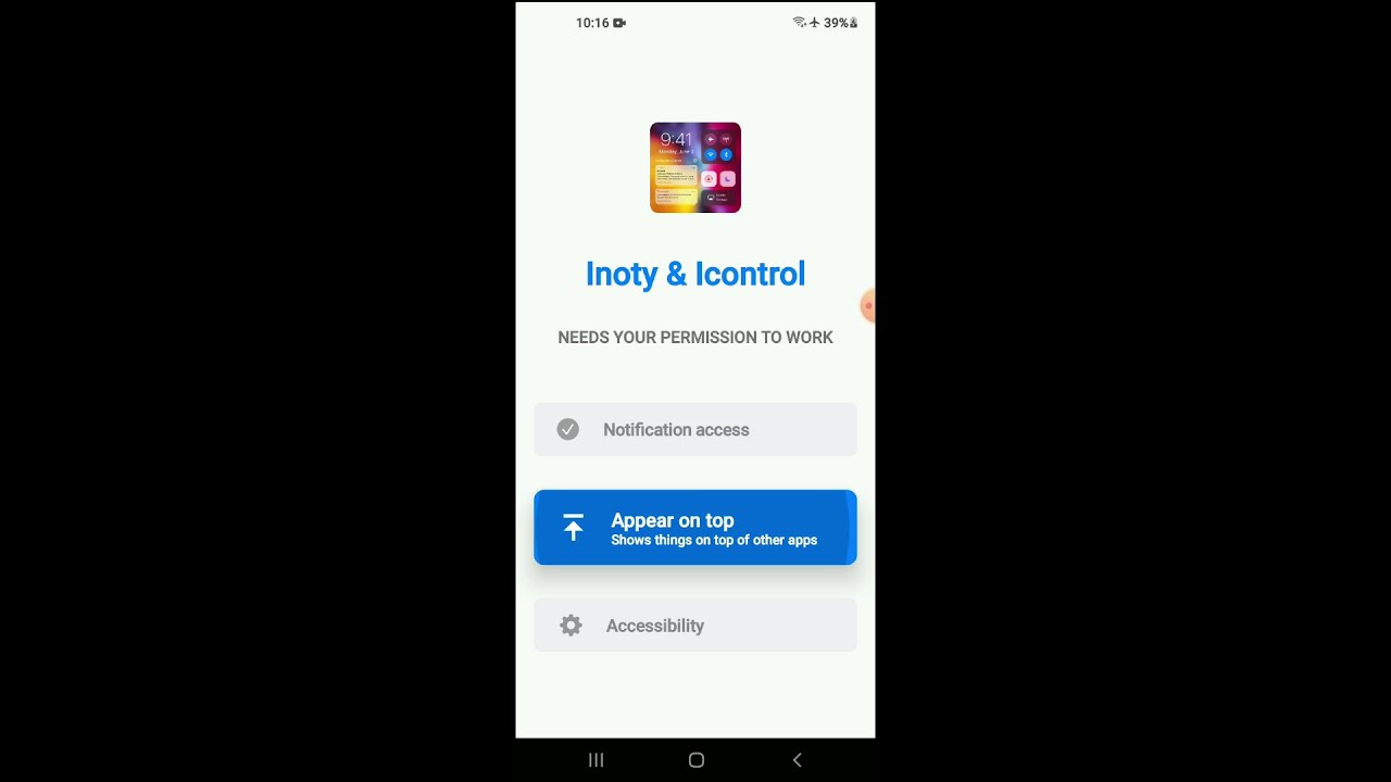 how to get iphone control center on android