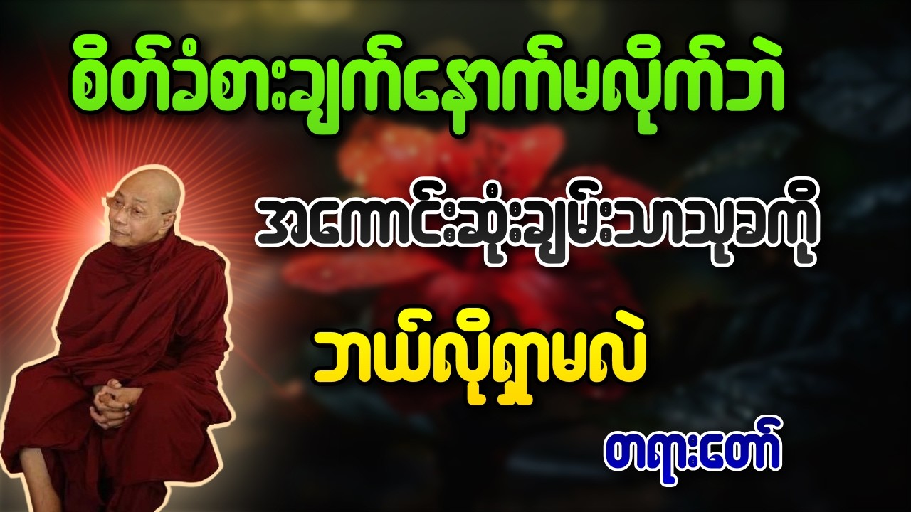 စိတ်ခံစားချက်နောက်မလိုက်ဘဲ အကောင်းဆုံးချမ်းသာသုခကို ဘယ်လိုရှာမလဲ တရားတော် - ပါချုပ်ဆရာတော်