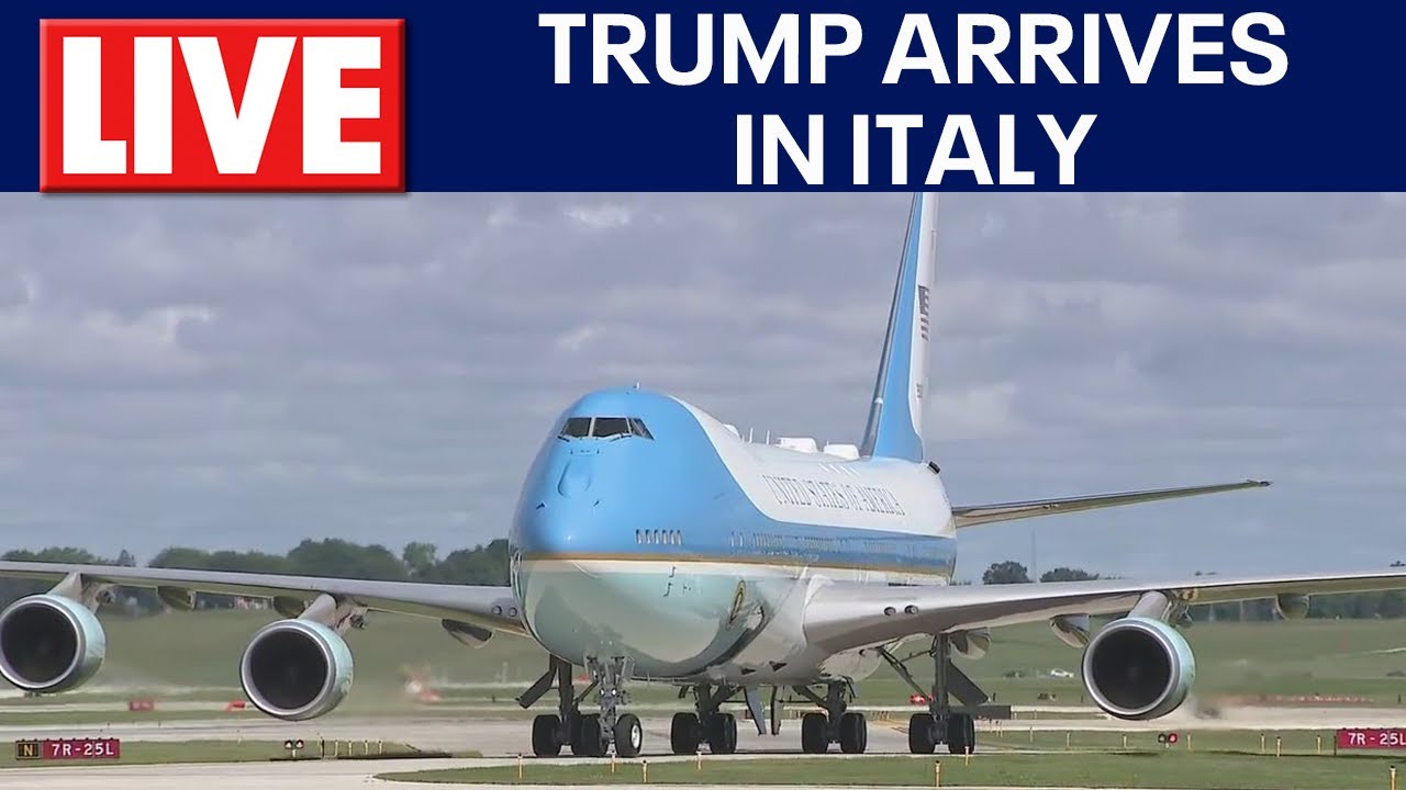 President Donald Trump arrives in Italy for Pope Francis' funeral