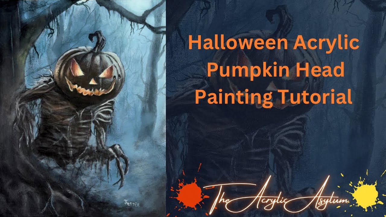 Halloween Acrylic Pumpkin Head Painting Tutorial