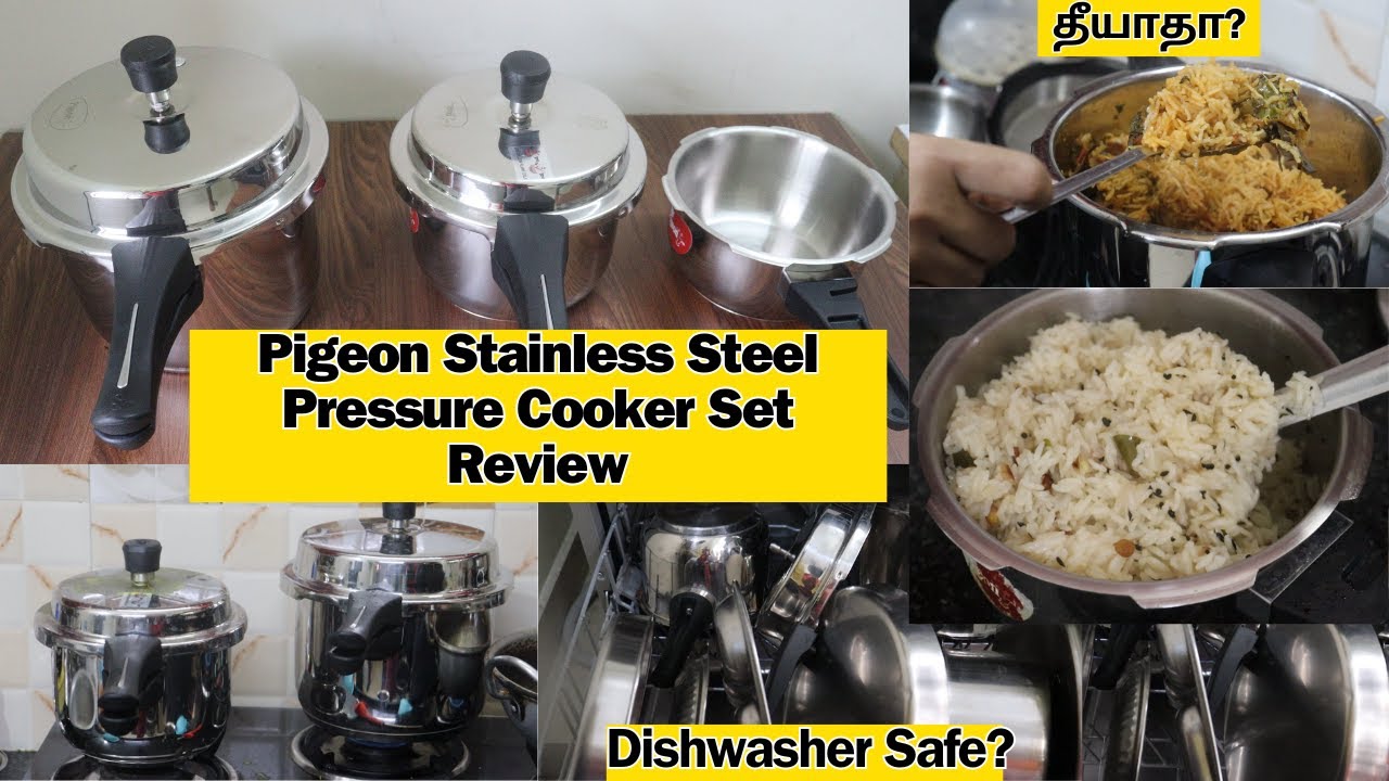 Pigeon Stainless Steel Pressure Cooker Combo 2, 3, 5 Litre Review தமிழில் | DiscovertheBest
