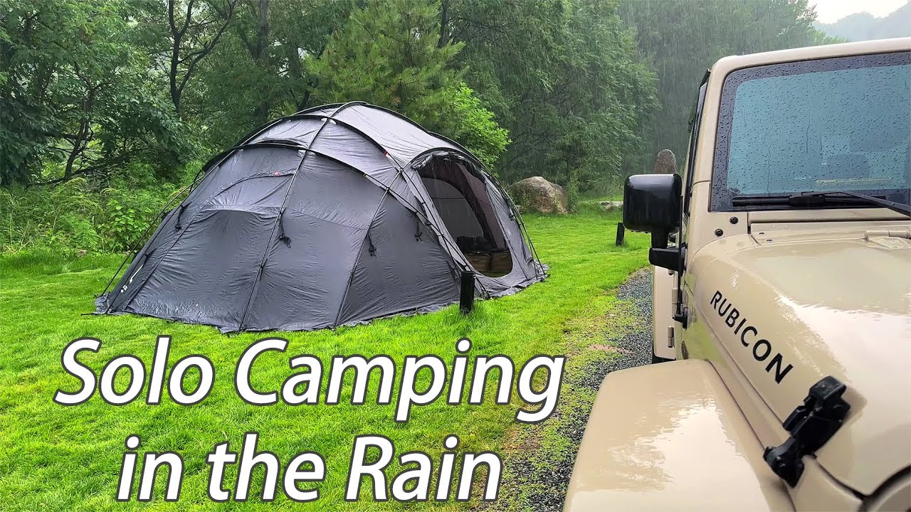 Camping in the Rain with a Giant Tent #camping #nortent  #rain #relaxing #asmr