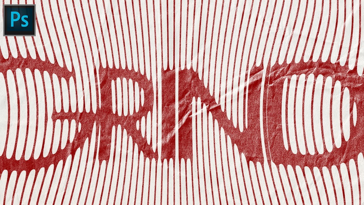 Photoshop Threshold Pinched Line & Type Grunge + Step & Repeat
