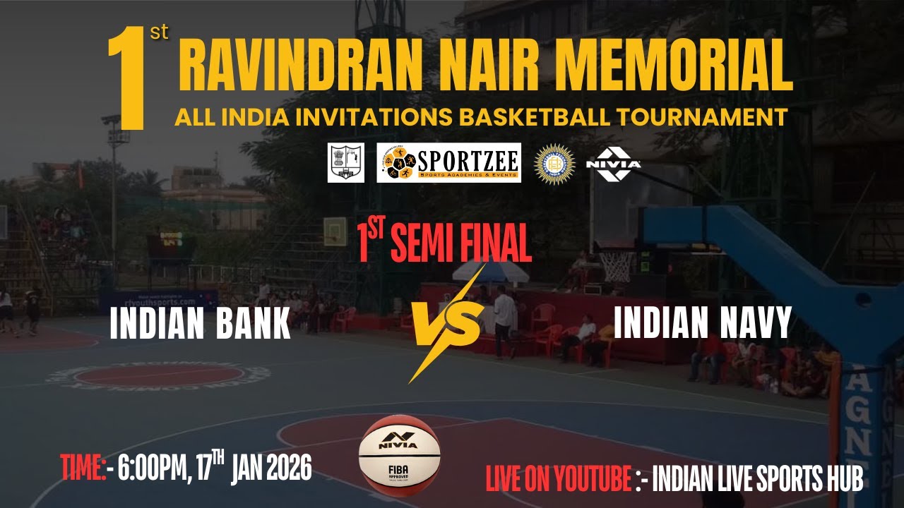 SEMIFINAL || INDIAN BANK VS INDIAN NAVY || RAVINDRAN NAIR MEMORIAL, ALL INDIA 🏀 TOURNAMENT 2025