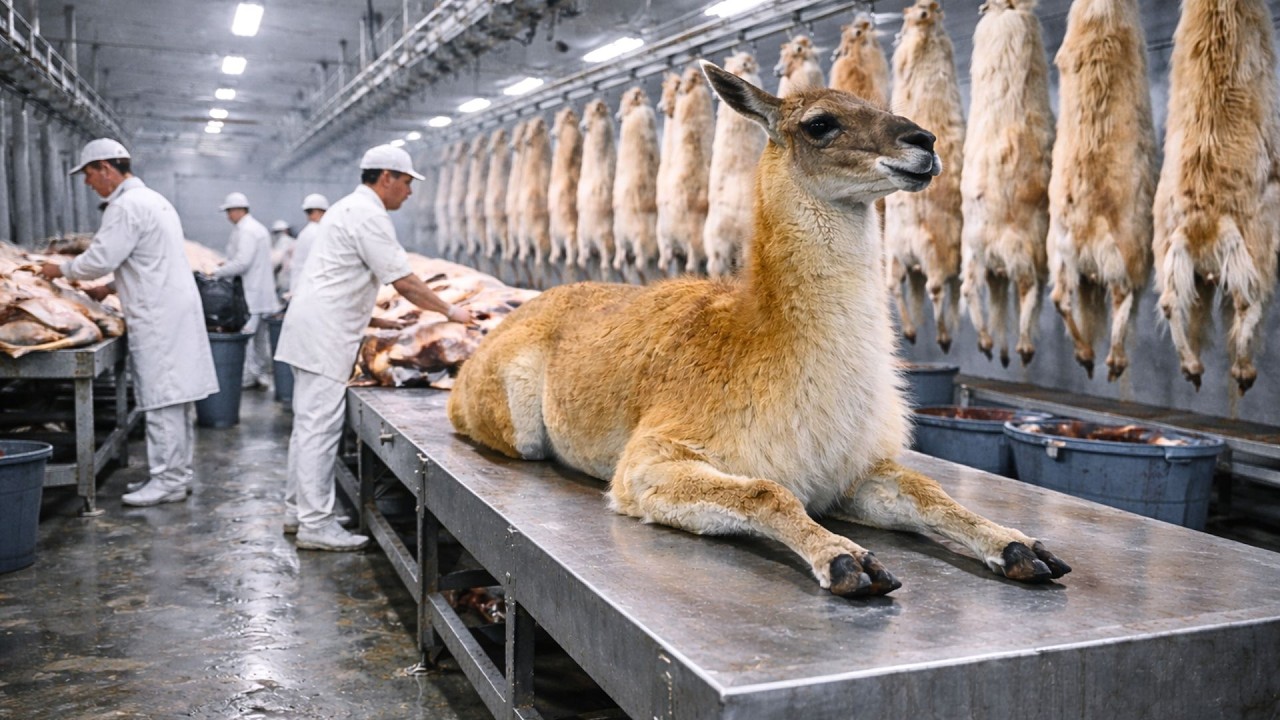 Inside the World’s Largest Guanaco Processing Factory: Industrial Fur, Meat, and Hide Production