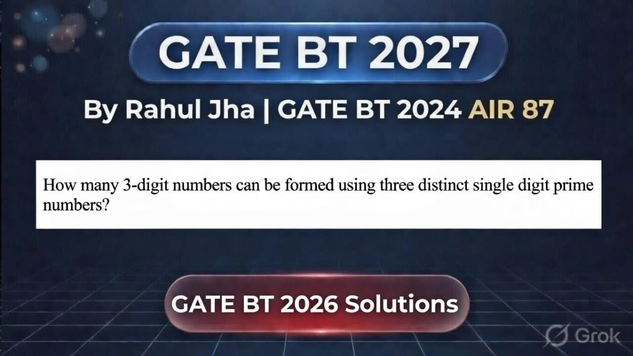 GATE BT 2026 Detailed Solution with Concept  | Permutation and Combination | General Aptitude
