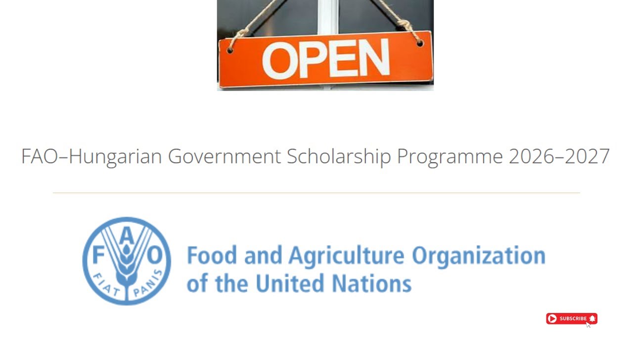 FAO-Hungarian Government Scholarship 2026 | MSc programs opportunities | open till...