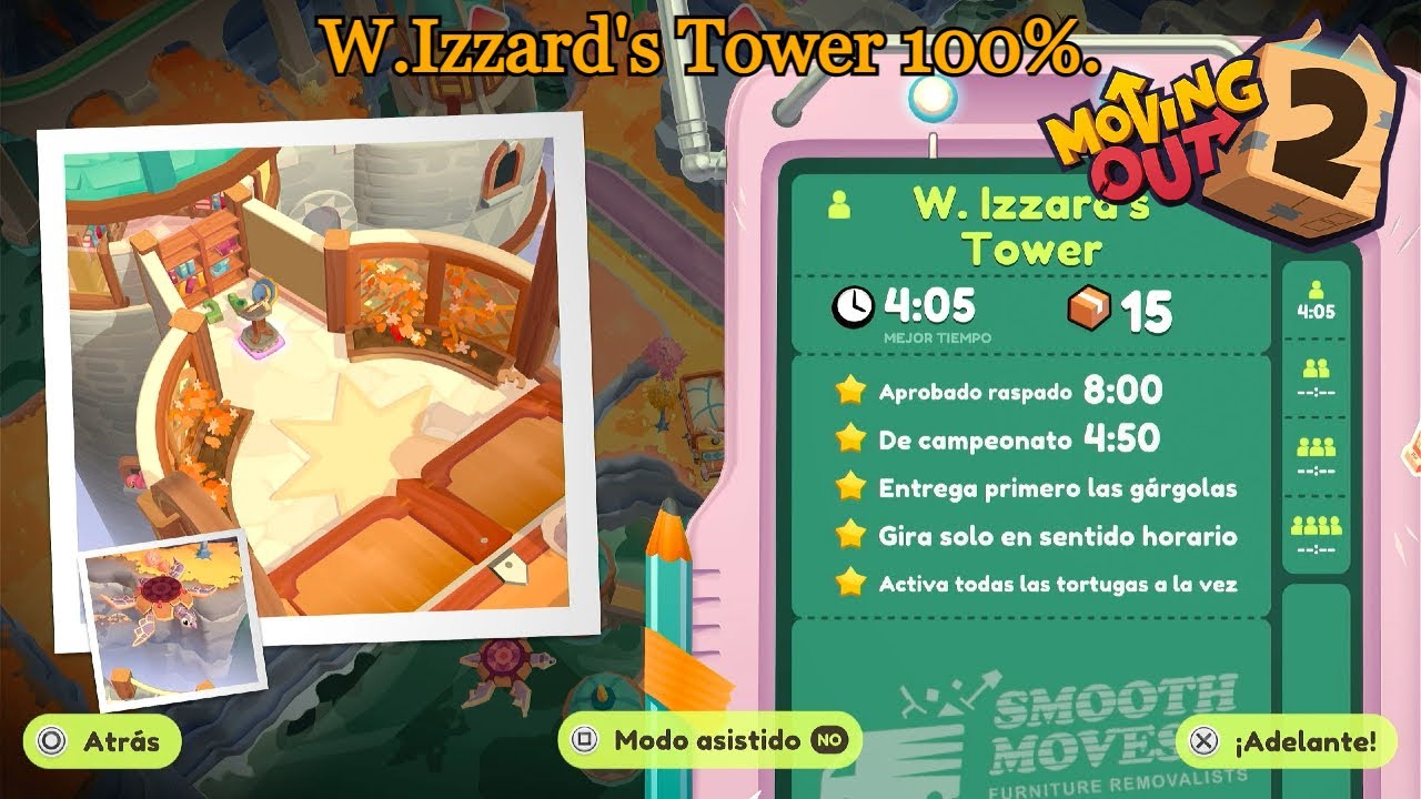 Moving Out 2 | W.Izzard's Tower al 100% con todos los objetivos.