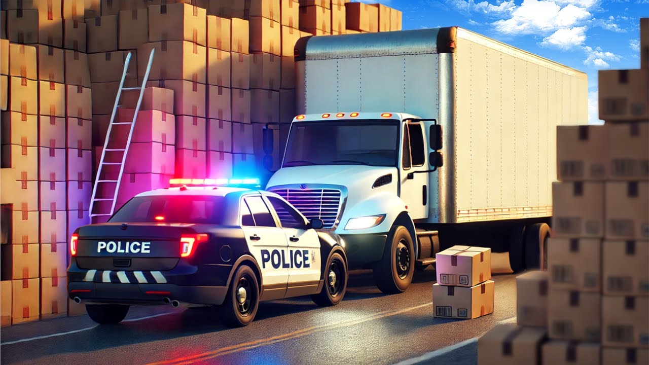 Hiding from POLICE in a BOX TRUCK! (BeamNG)