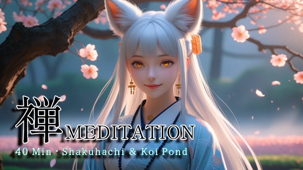 Japanese Zen Garden ☀ Shakuhachi Meditation with Sonora the Kitsune 🦊 ✦ 40 Minutes