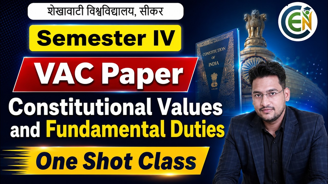 Constitutional Values and Fundamental Duties Sem 4 One Shot Class | Important Questions | PDUSU