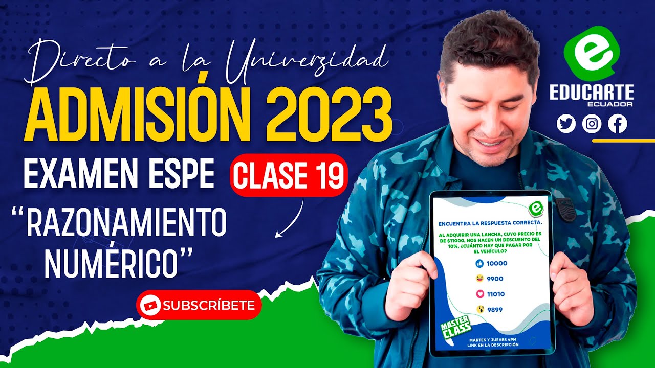 ✅Curso Universidades 2023 | Resolución Examen ESPE #Clase19