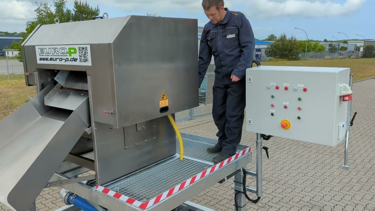 neue Separatorstation mit Gülleseparator (Rollenseparator), Pumpe Steuerung