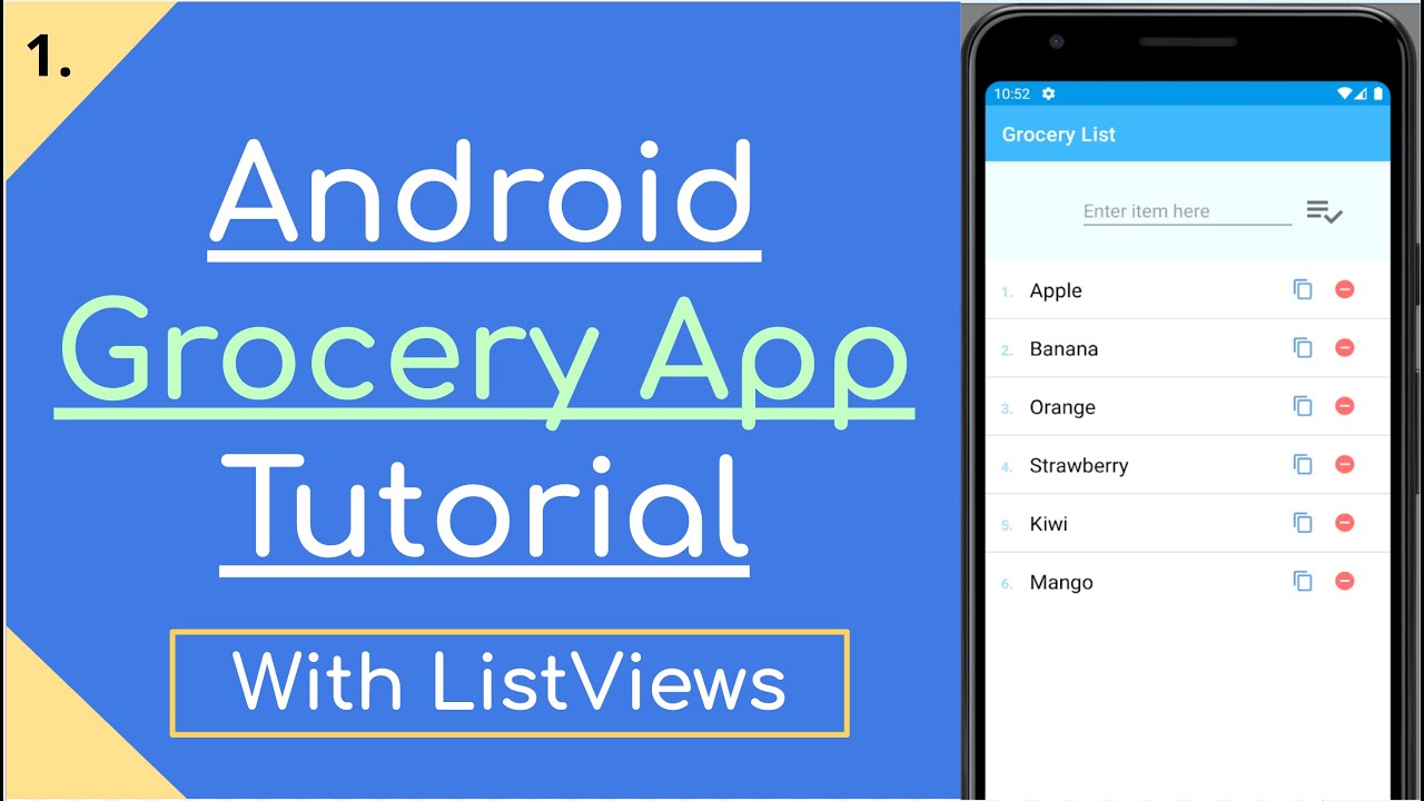 1. Приложение для составления списка покупок на Android | Учебное пособие по ListViews