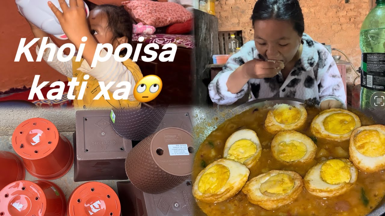 Egg curry 🍛 sanga vat khada yakdam metho vayo 🤤☺️aaja babu lea mearo kam ala malla gardeyo 😣…