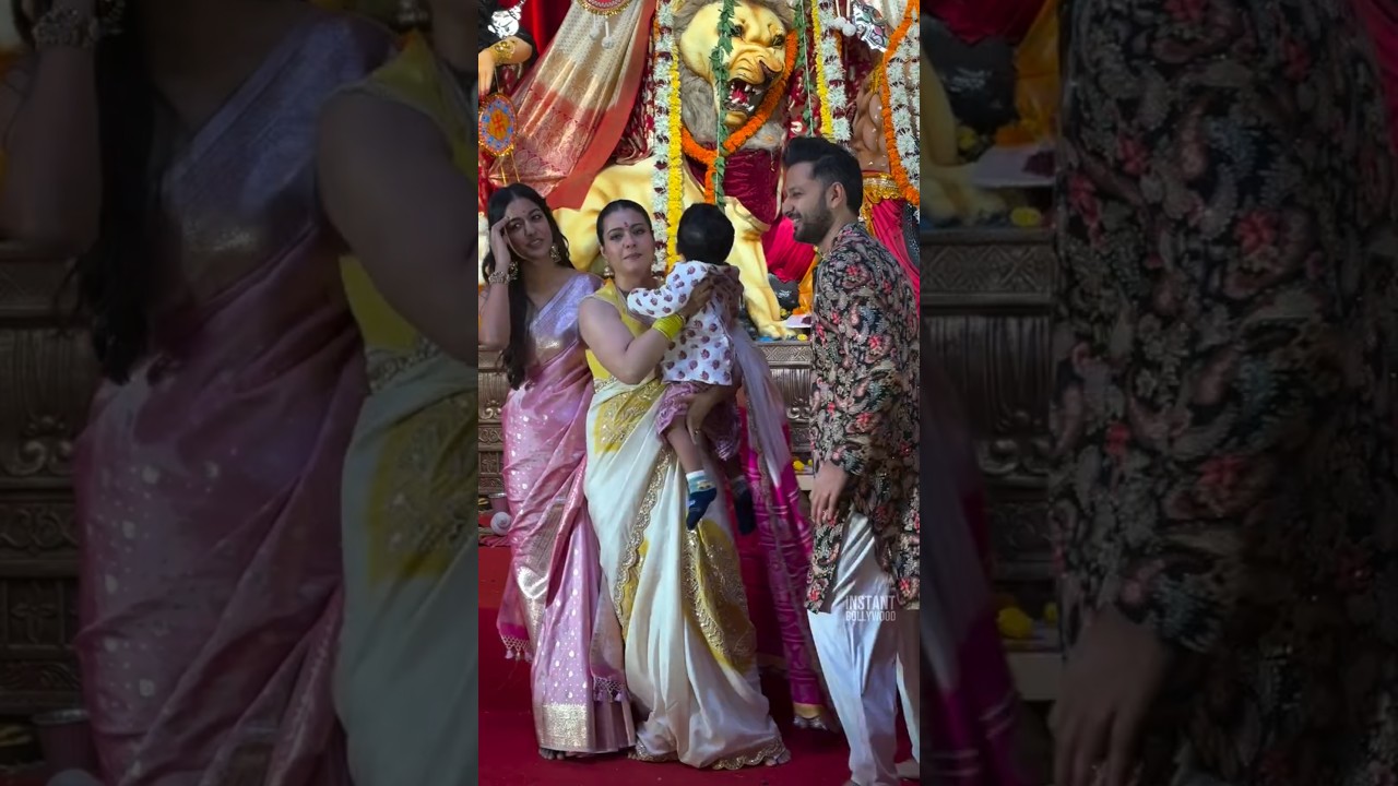 Kajol Devgan & Vatsal Sheth for Durga Puja Today 😍.#kajol #vatsalsheth