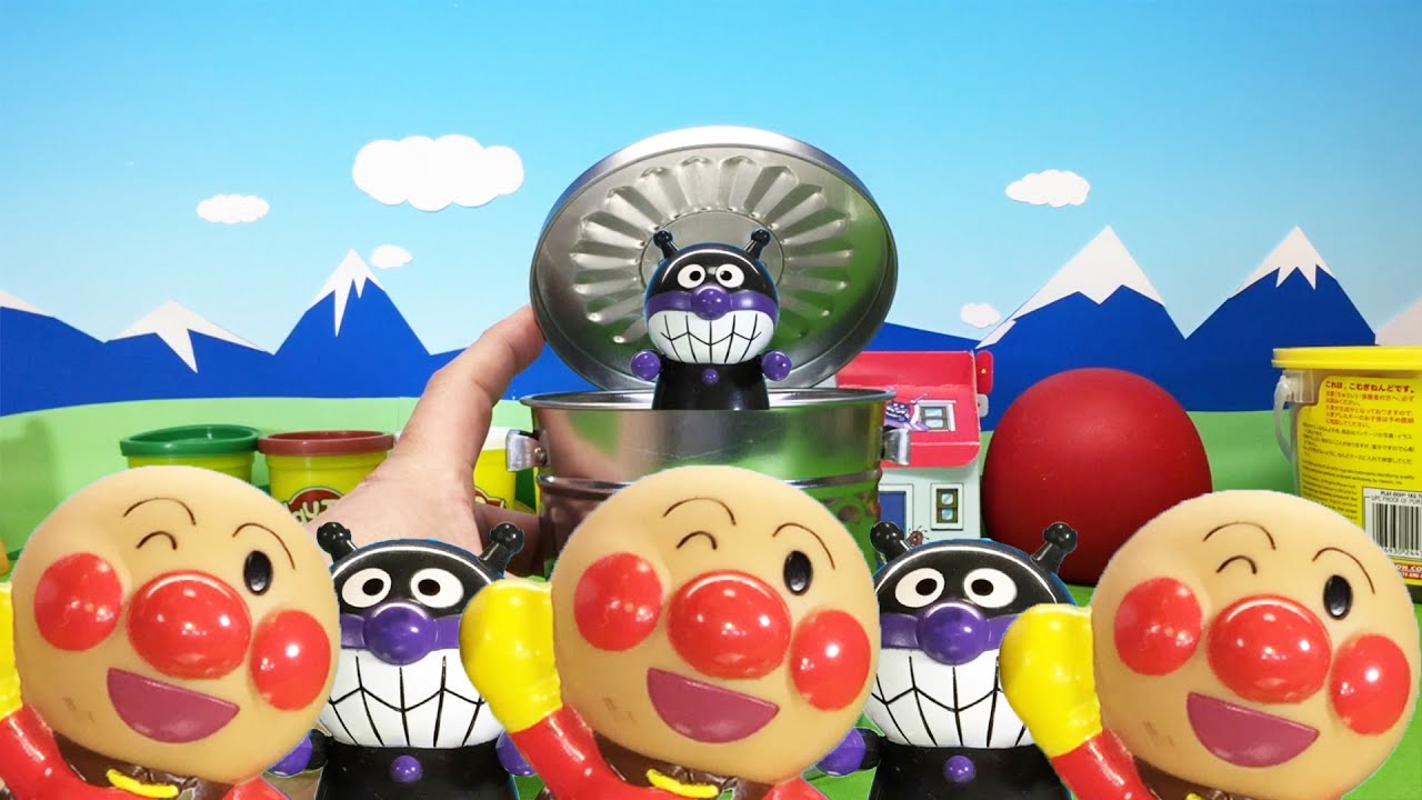 バケツのなかからこんにちは！！アンパンマンアニメおもちゃ ミニトイズミニトイズ【寸劇】
