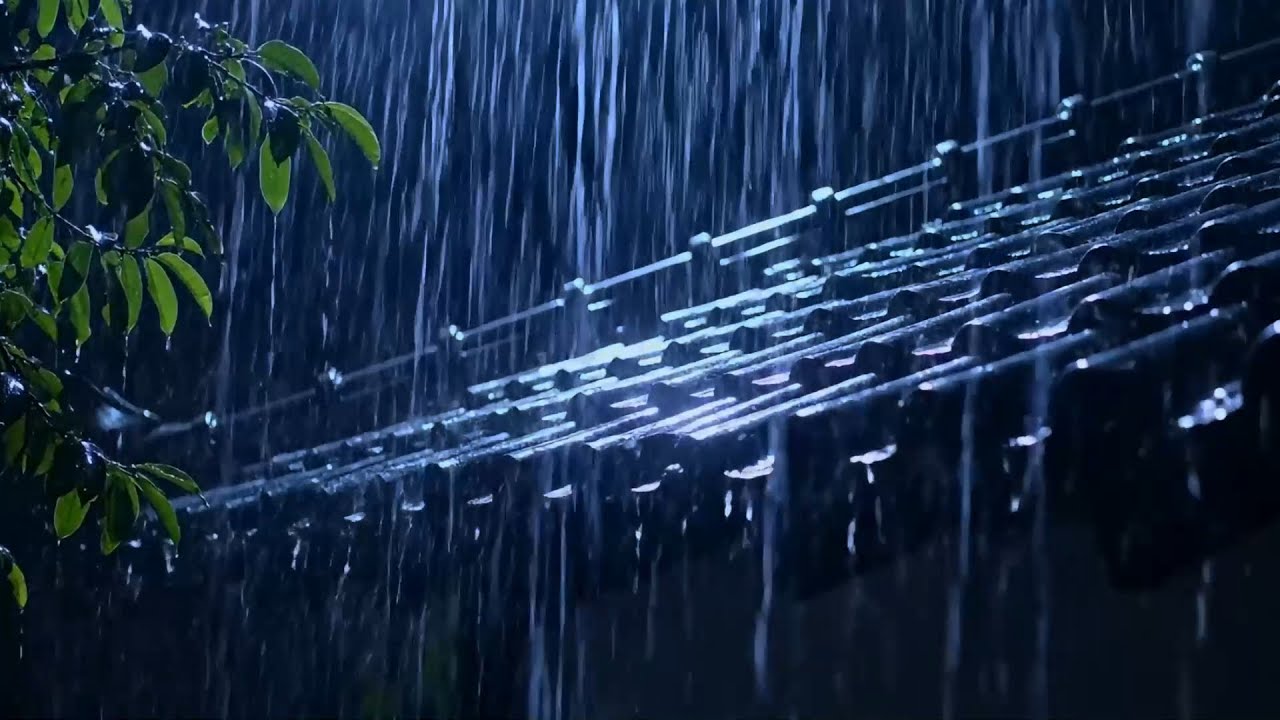 🌧 Heavy Rain on Tiled Roof — Deep Sleep Rain Sounds for Calm Night & Total Relaxation 🌙