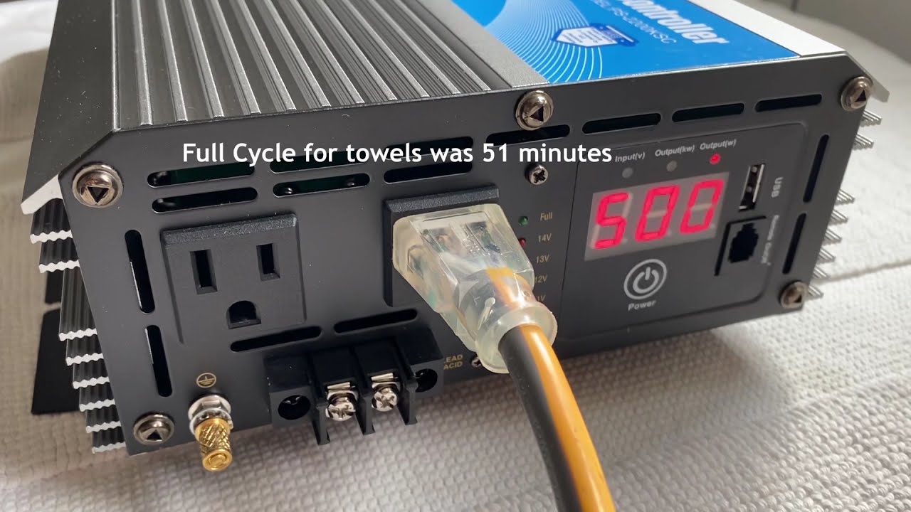 SOLAR POWER TEST #1: Running a Washer & Dryer via SOLAR
