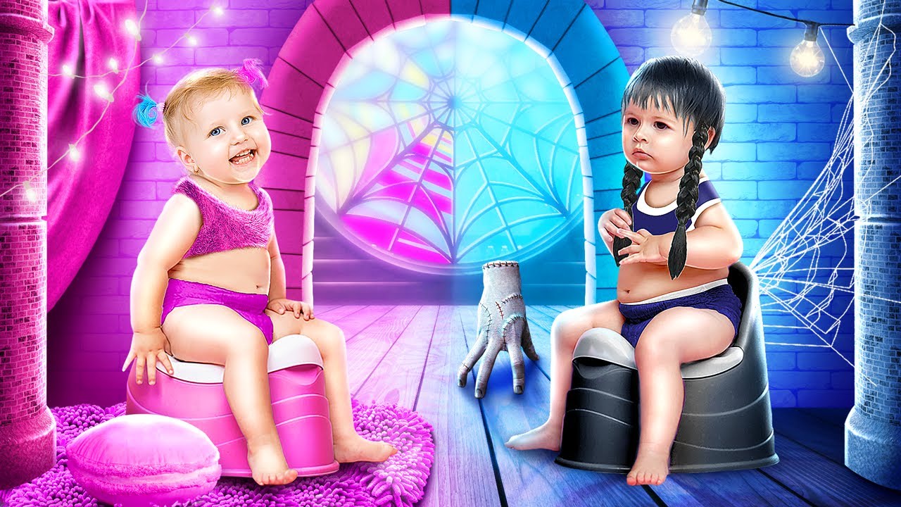 Construímos uma Casinha em Casa! Wandinha Addams vs Enid!