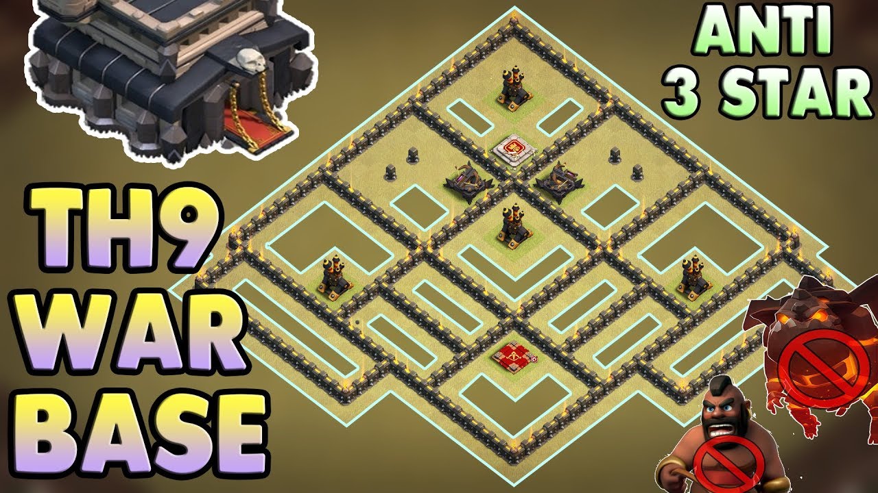 Town Hall 9 War Base 2017 New | Anti 3 Star / Anti Everything | With Replays | Clash Of Clans