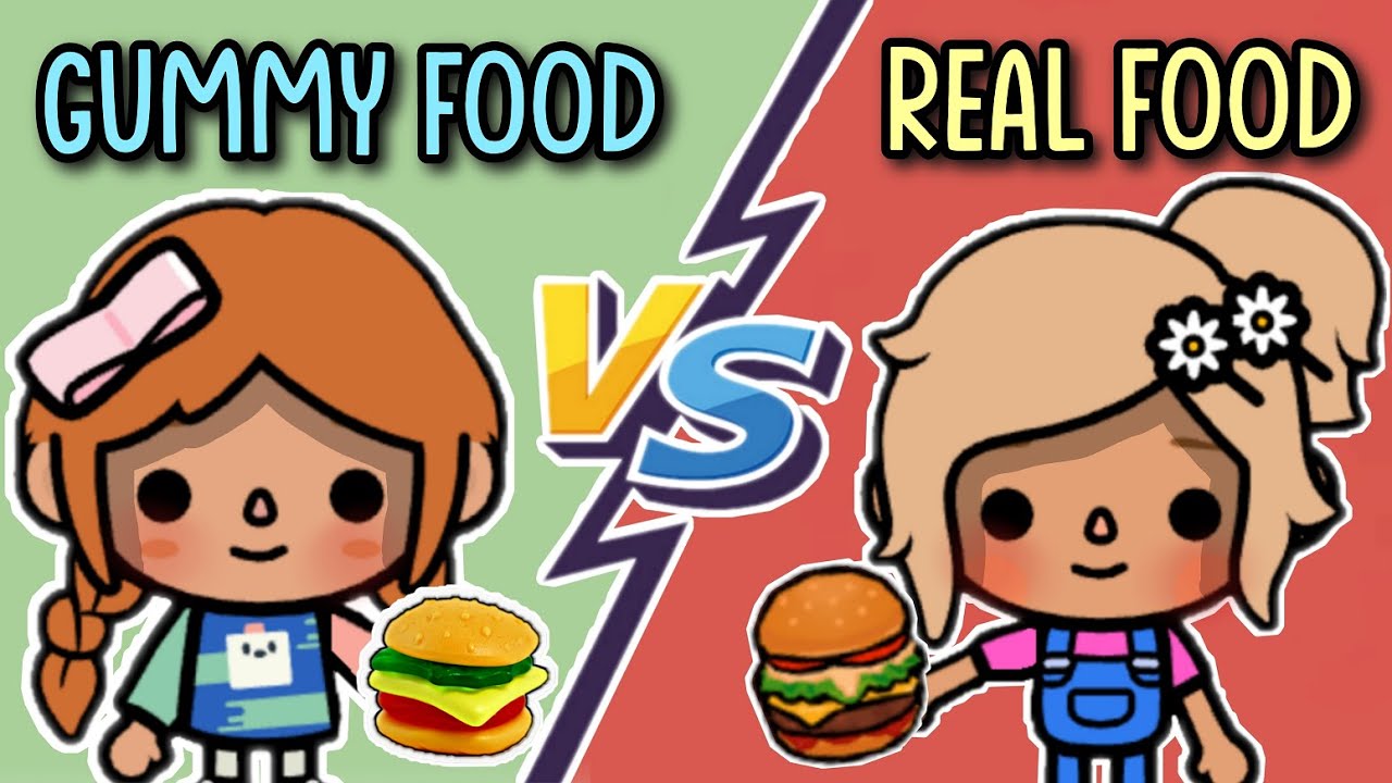 GUMMY FOOD VS REAL FOOD CHALLENGE 🍔🍕 | TOCA BOCA STORY DEUTSCH | TOCA AMIRA