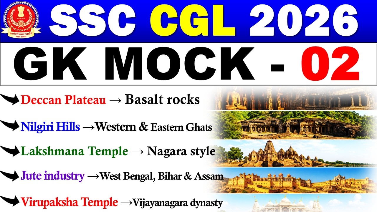 GK / GS MOCK TEST 02 FOR SSC CGL 2026 🔥| TOP 40 MOST REPEATED QUESTIONS | SSC CGL 2026