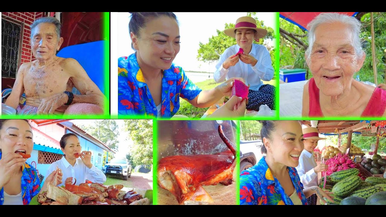 12 POUND BBQ PORK CASUAL FAMILY MUKBANG + FRESH FRUIT HIGHWAY MARKET | SASVlogs