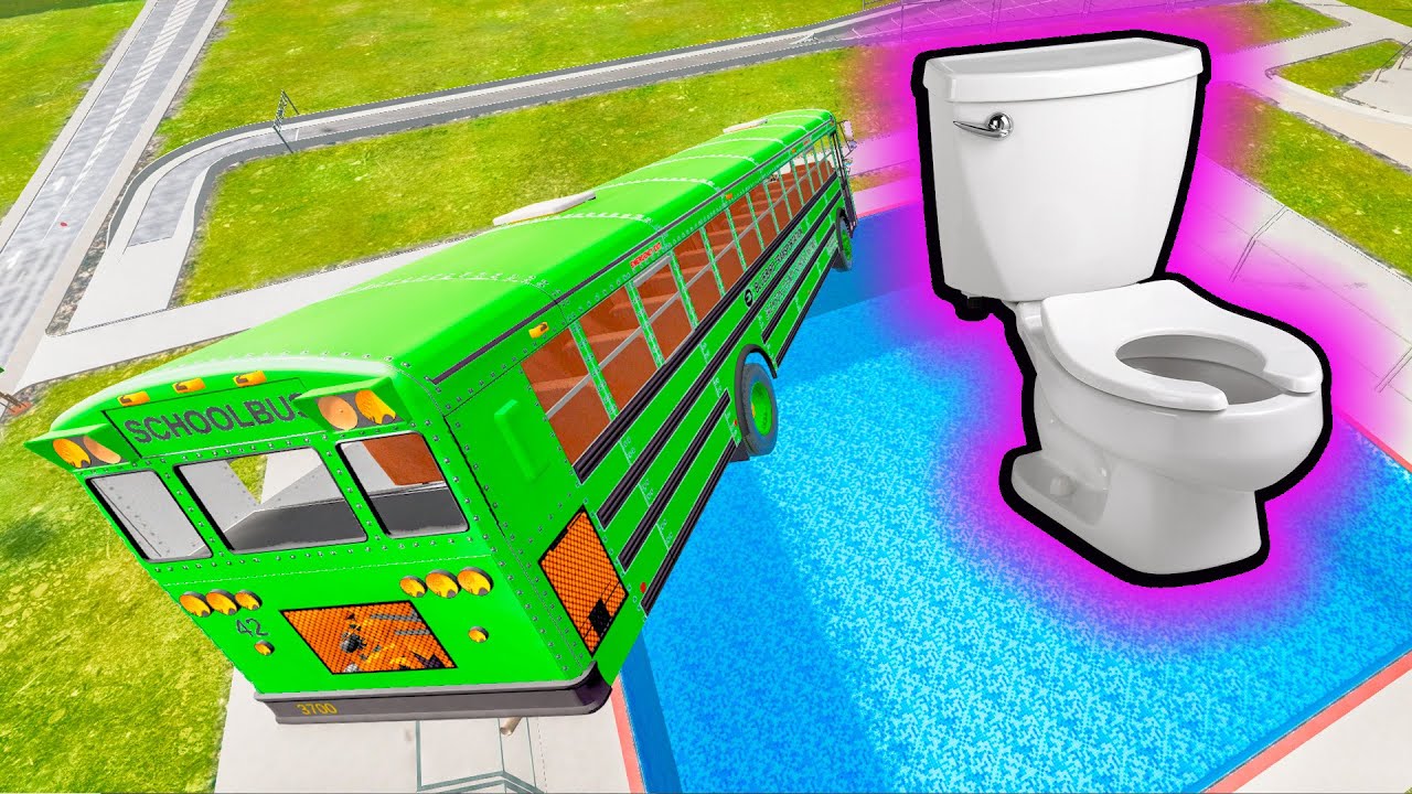 Bus vs Pool: Who Wins? These BeamNG School Bus Crashes Are Unreal!