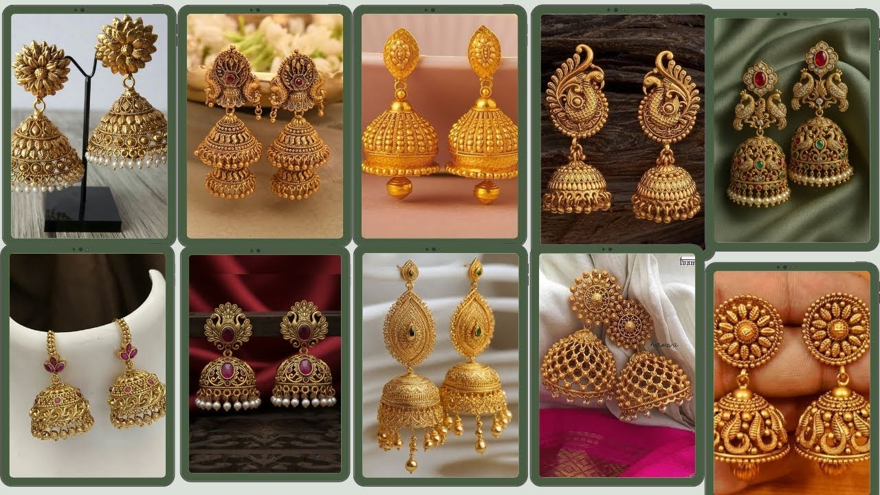 Trending designs of jhumkis |gold jewellery|New Latest Gold earrings jhumka design 