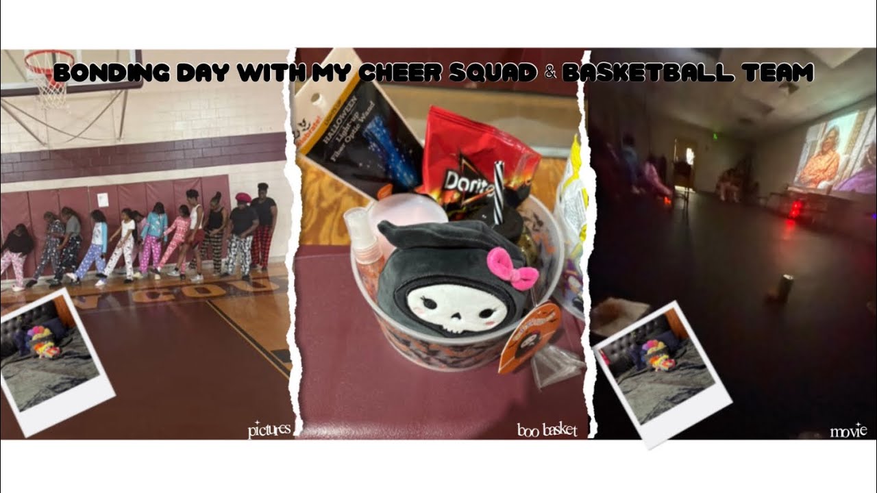 bonding day with my cheer squad & basketball team!! food,movie,hide&seek + more
