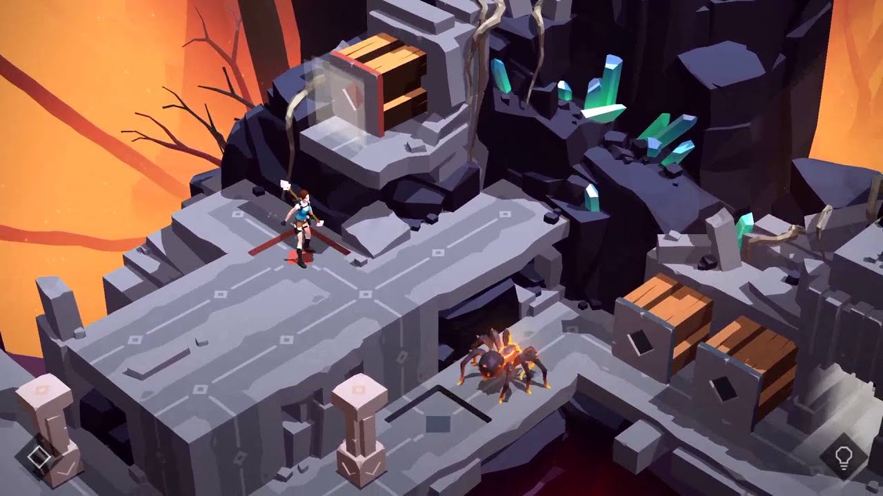 Lara Croft GO Walkthrough The Cave Of Fire - Level 4 - The Burnt Tree