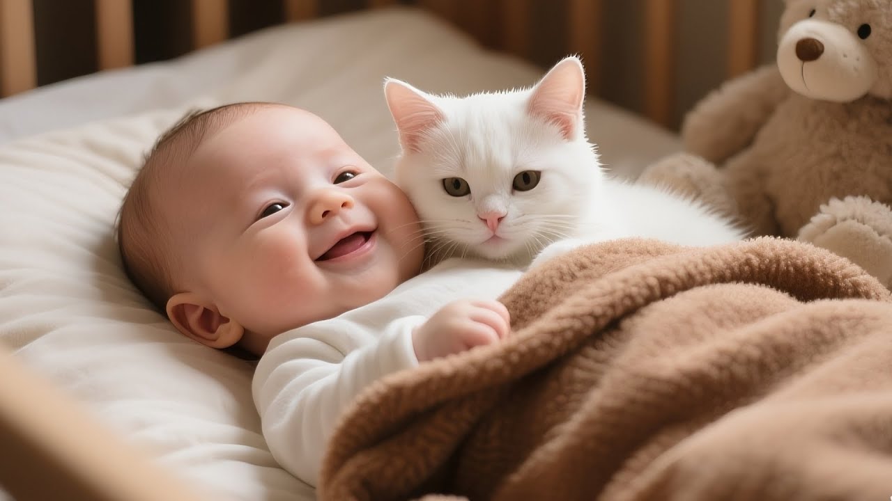 30 Minutes of Pure Comfort Between a Cat and a Baby
