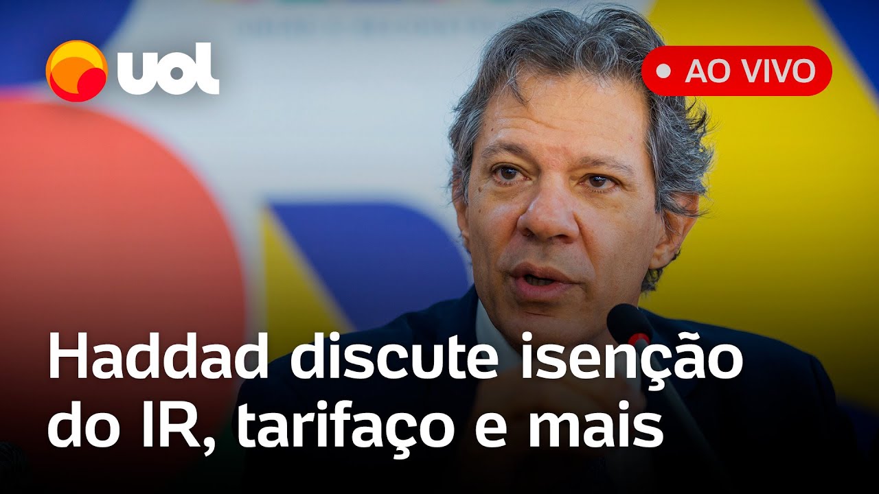 Haddad discute isen&ccedil;&atilde;o do IR para quem ganha at&eacute; R$ 5 mil, tarifa&ccedil;o de Trump e mais; assista ao vivo