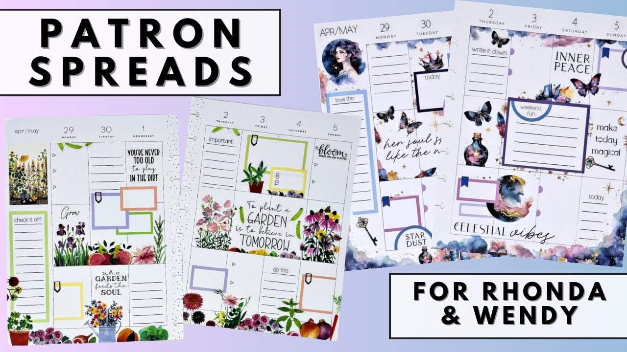 PLAN WITH ME | PATRON SPREADS FOR RHONDA & WENDY | THE HAPPY PLANNER