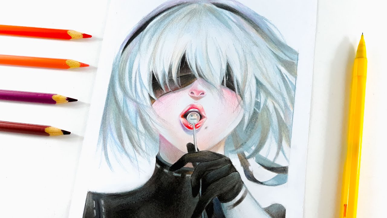DRAWING 2B OF NIER: AUTOMATA | DIBUJO DE 2B DE NIER: AUTOMATA | ART OF BROTHERS