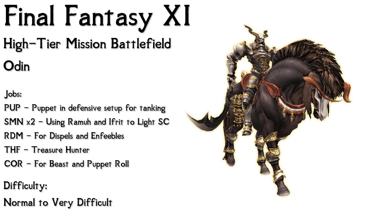 FFXI Odin HTMB - Any Difficulty - Strategy - Pet Party Setup