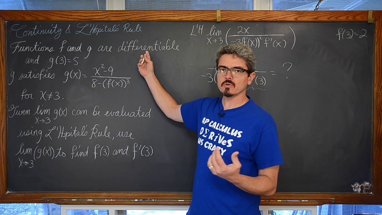 L'Hopital's Rule and Continuity at a Point to Solve for Two Unknowns