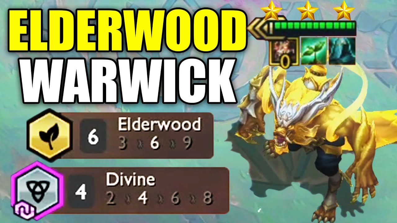 ELDERWOOD 3 STAR WARWICK Everyone gets tons of attack speed! (Teamfight Tactics TFT Fates Set 4)
