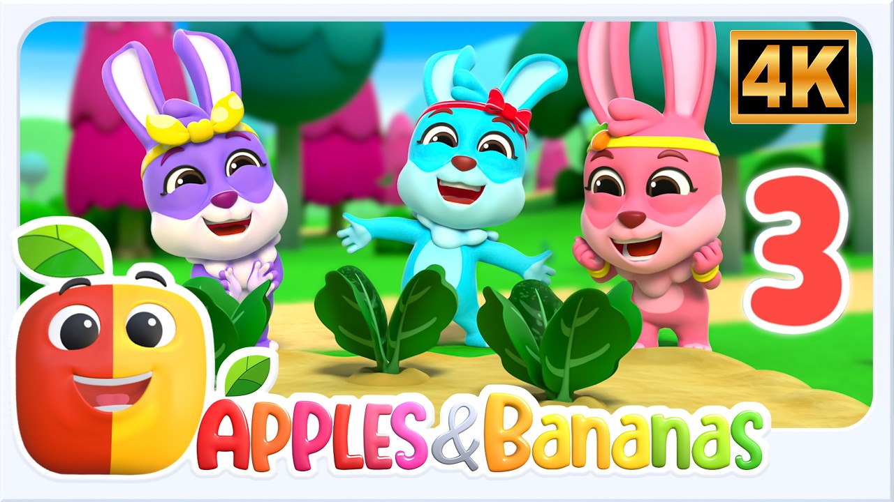 Number 3 Song ,3 Little Bunnies Counting Song and Rhyme for Kids