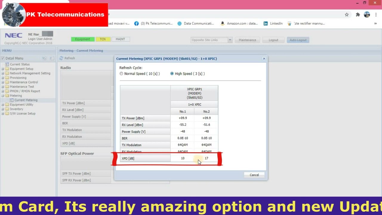 How to check and monitor XPD values for NEC XPIC Link