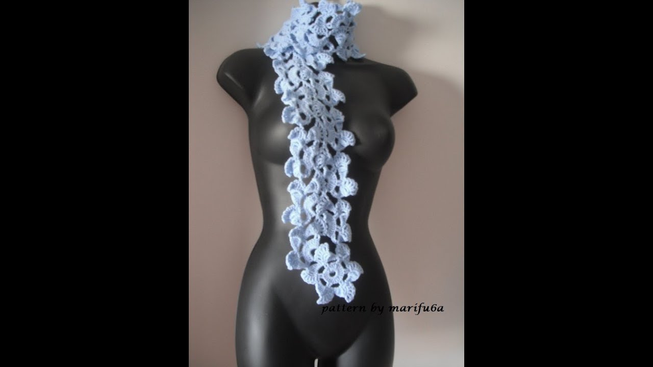 how to crochet blue scarf