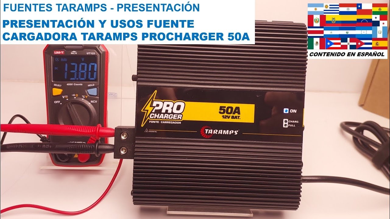 FUENTES TARAMPS - PRESENTACIÓN COMPLETA de la FUENTE CARGADORA TARAMPS PROCHARGER 50A 