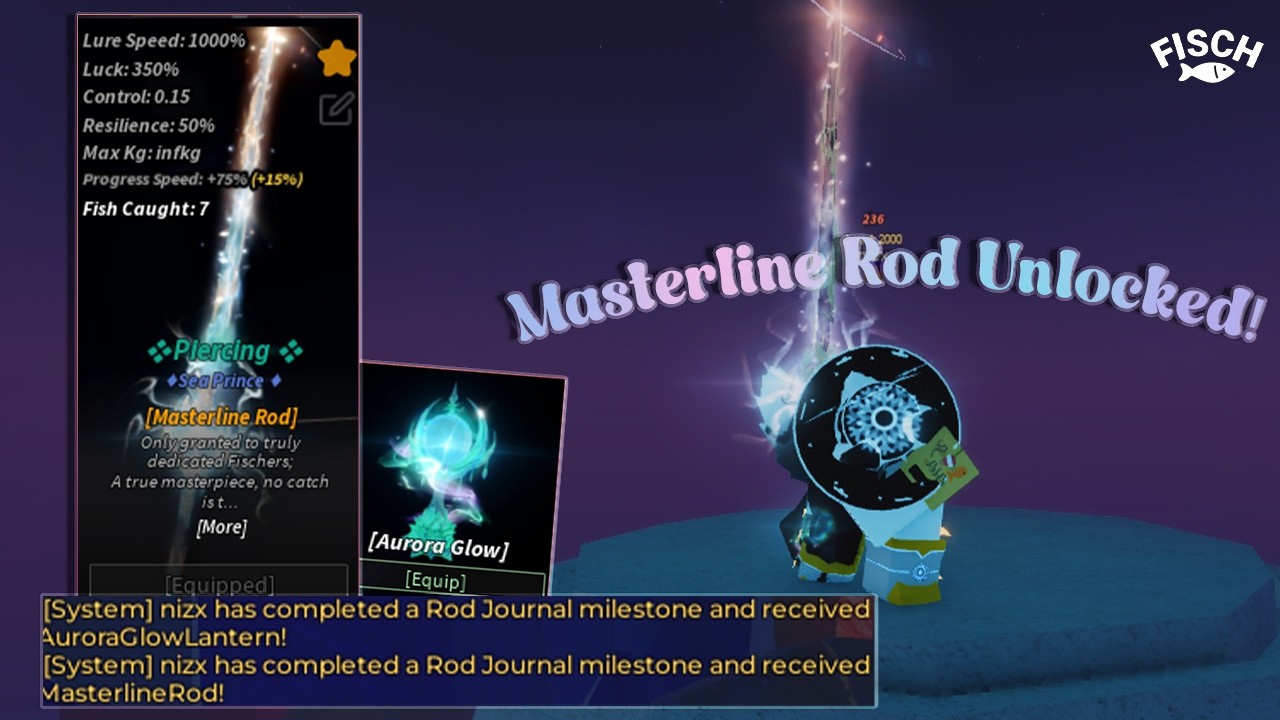 [Fisch] 100% Bestiary & Rod Journal. Dead Man Rod + Masterline Rod Unlocked!