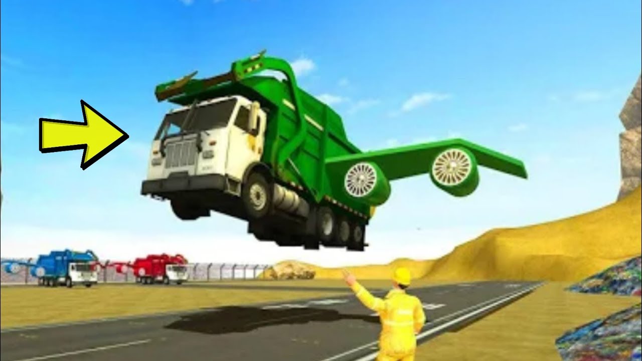 ► Garbage City Flying Truck Airport Simulator Impossible Games